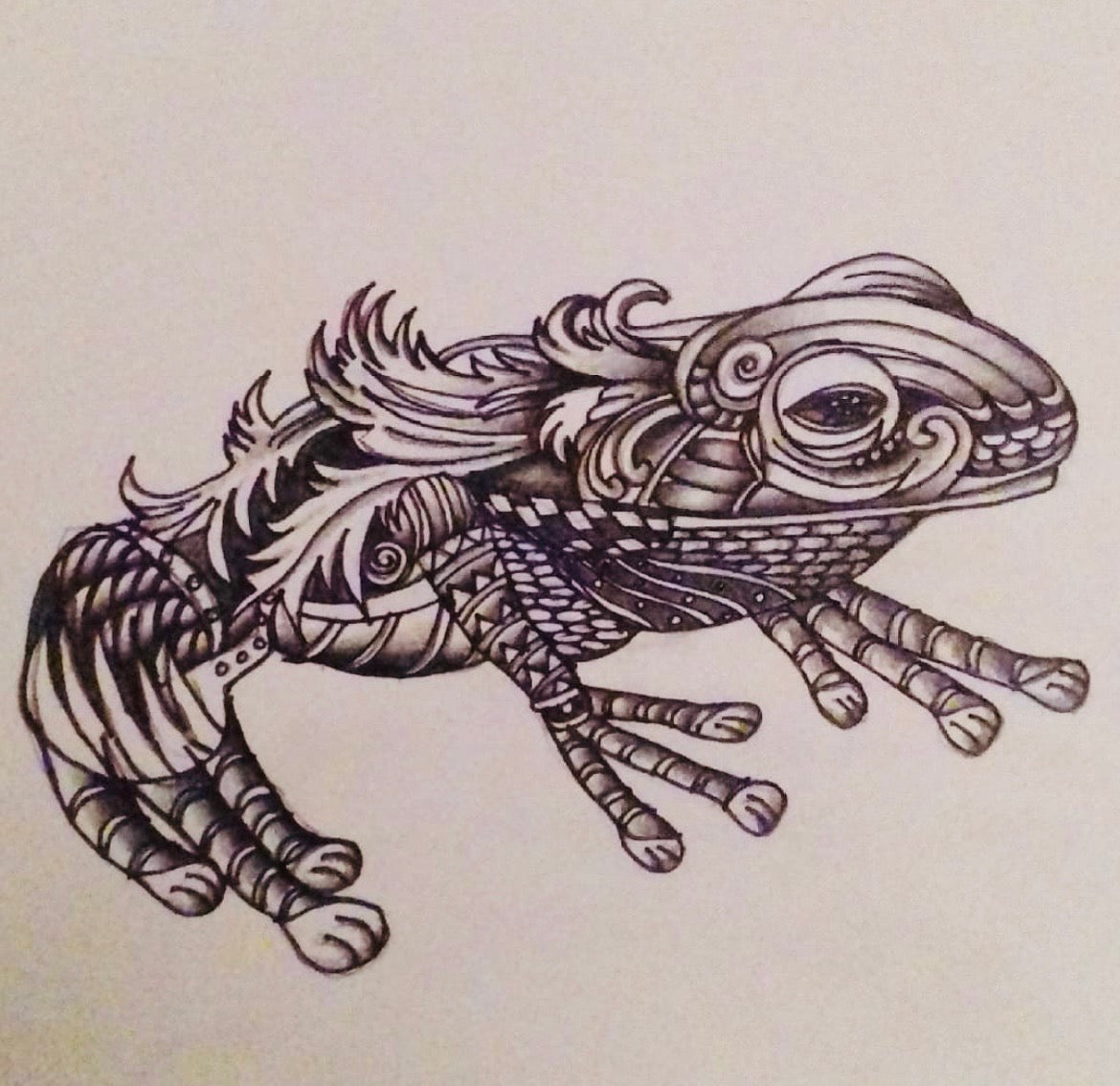 Doodle Frog A4 Hand finished Limited Edition print