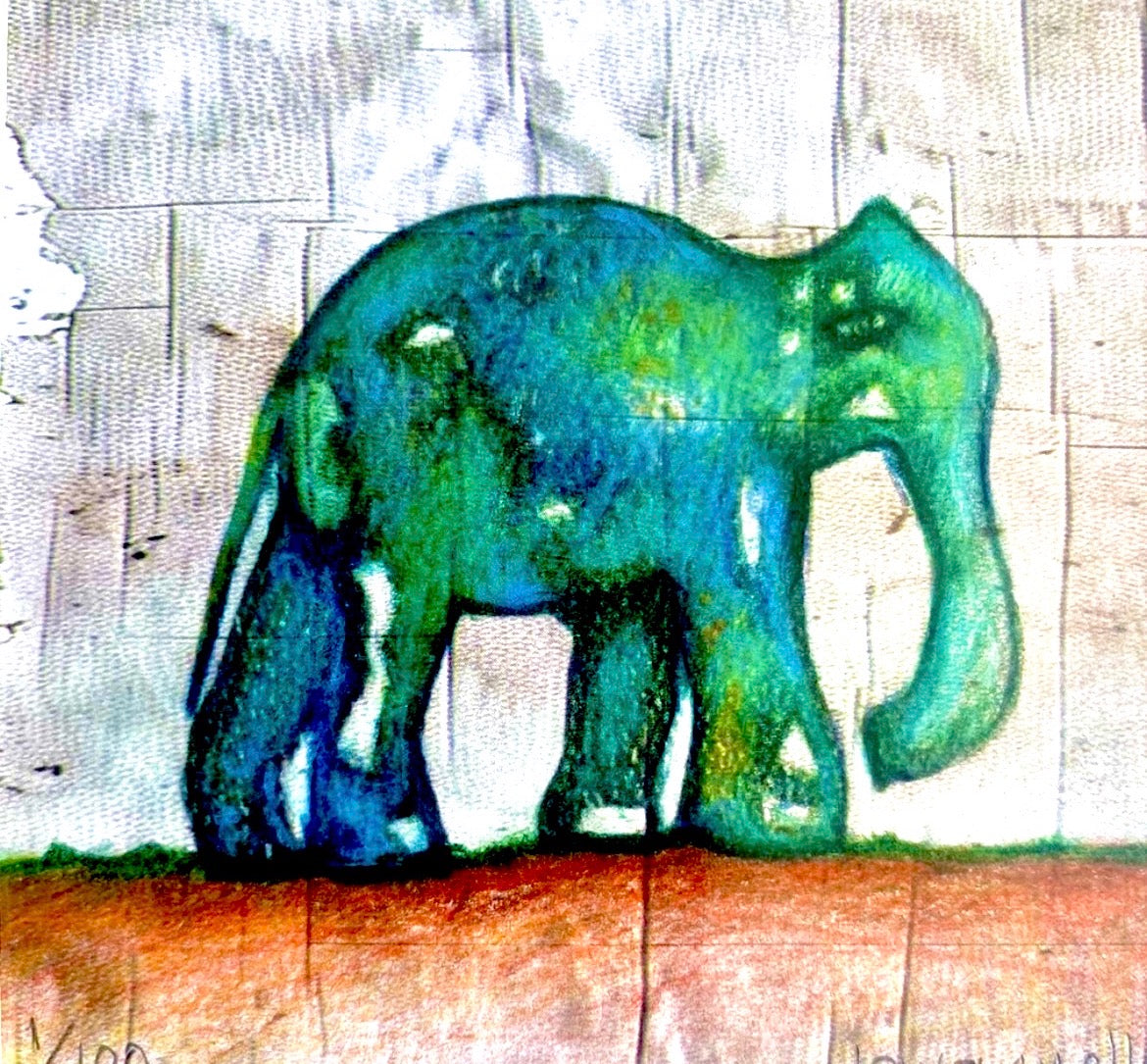 ‘Elephant’ A4 Hand finished Variable Edition print