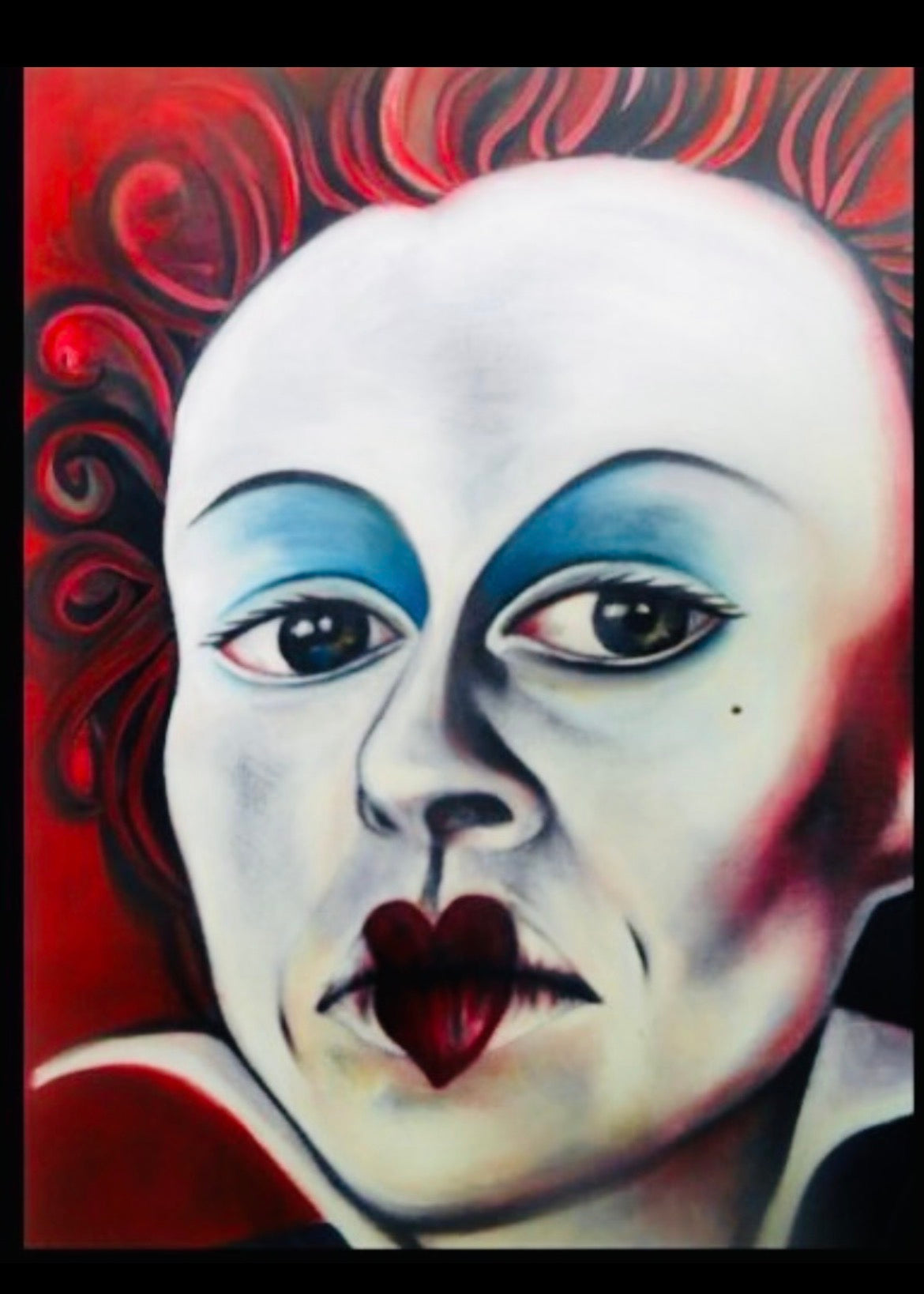 ‘Queen of Hearts’ Framed oil on canvas painting